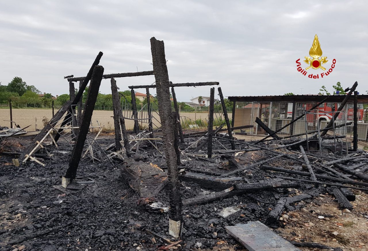 Incendio ad Eraclea: in fiamme un maneggio privato, morti 4 cavalli GALLERY