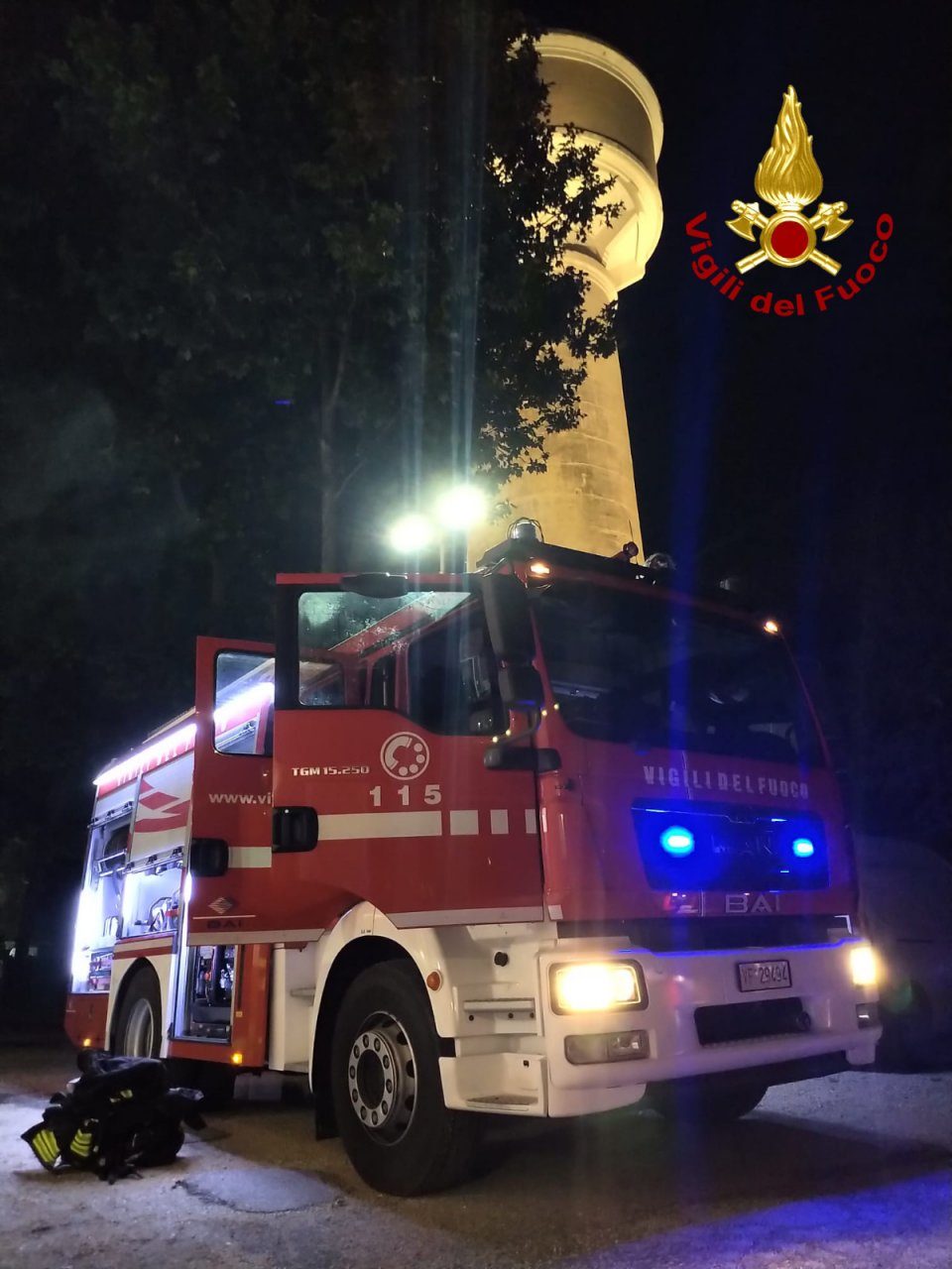 Incendio a Marghera: guasto nella storica torre piezometrica