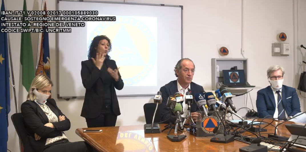 Fase 2 Veneto, Zaia tira dritto: “Domani l’ordinanza Faq”