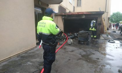 Incendio a Marghera: distrutto un garage in via Trieste