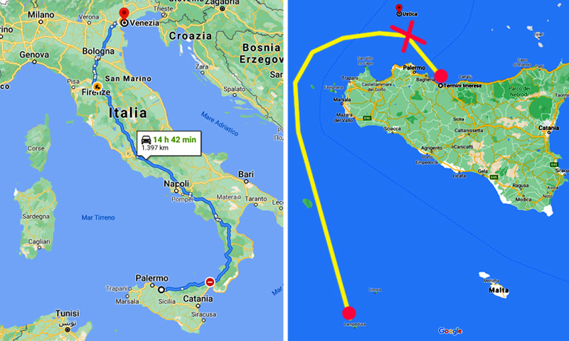 Sono veneziani i due terrapiattisti che cercavano a Ustica… la fine del mondo
