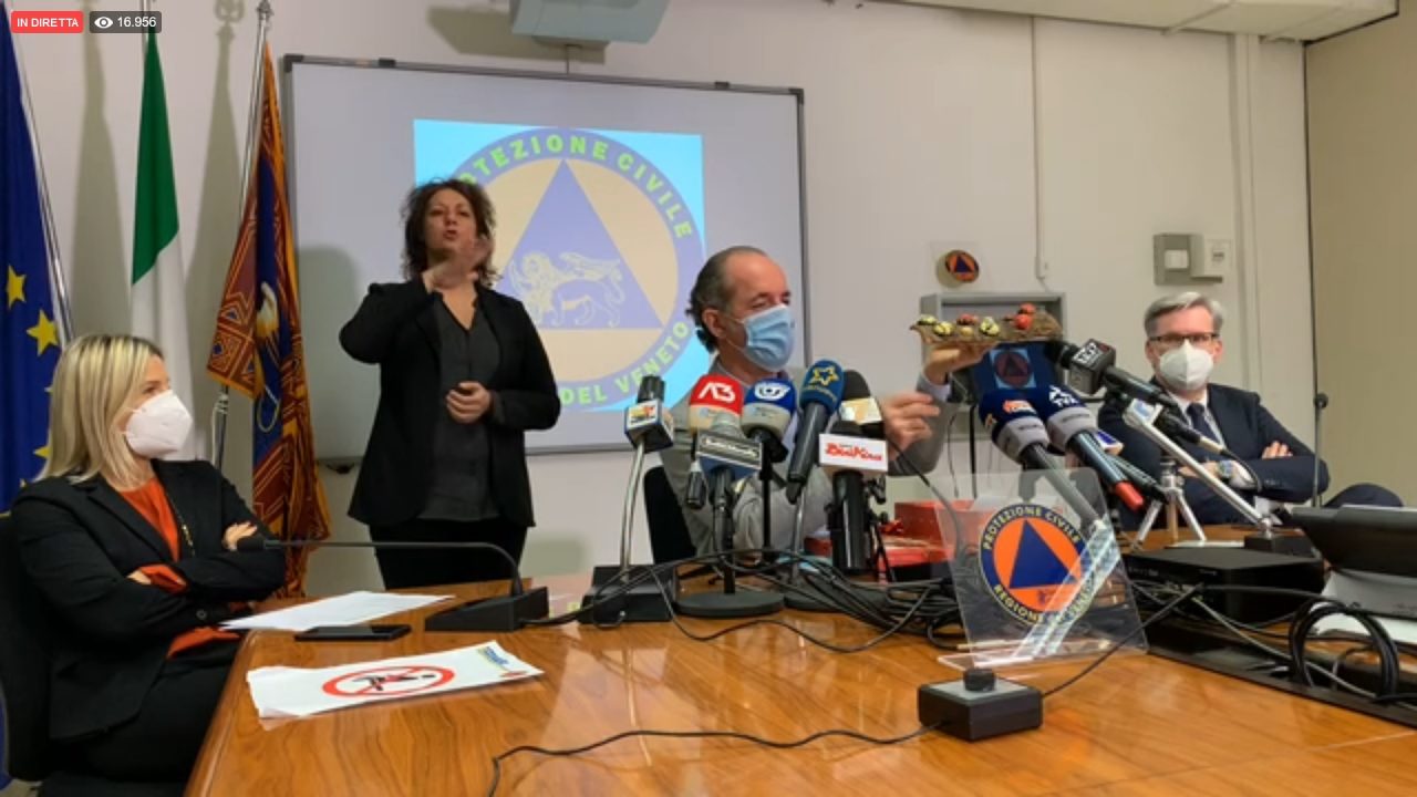 Covid, Zaia: “Giornata nera per i morti, 100 in sole 24 ore” | +3124 positivi in Veneto | Dati 17 novembre 2020