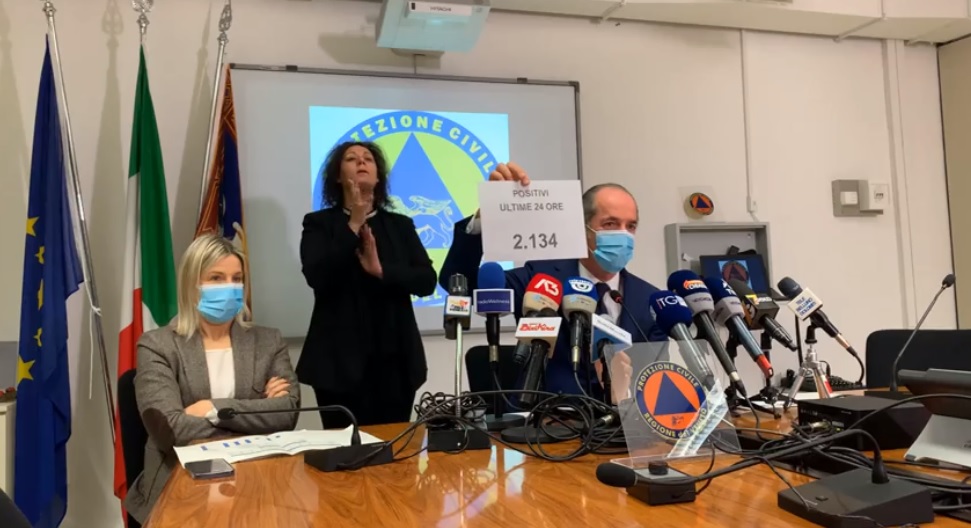 Covid, Zaia: “Con più forniture entro l’estate vaccinati tutti i veneti” | +2134 positivi | Dati 12 gennaio 2021