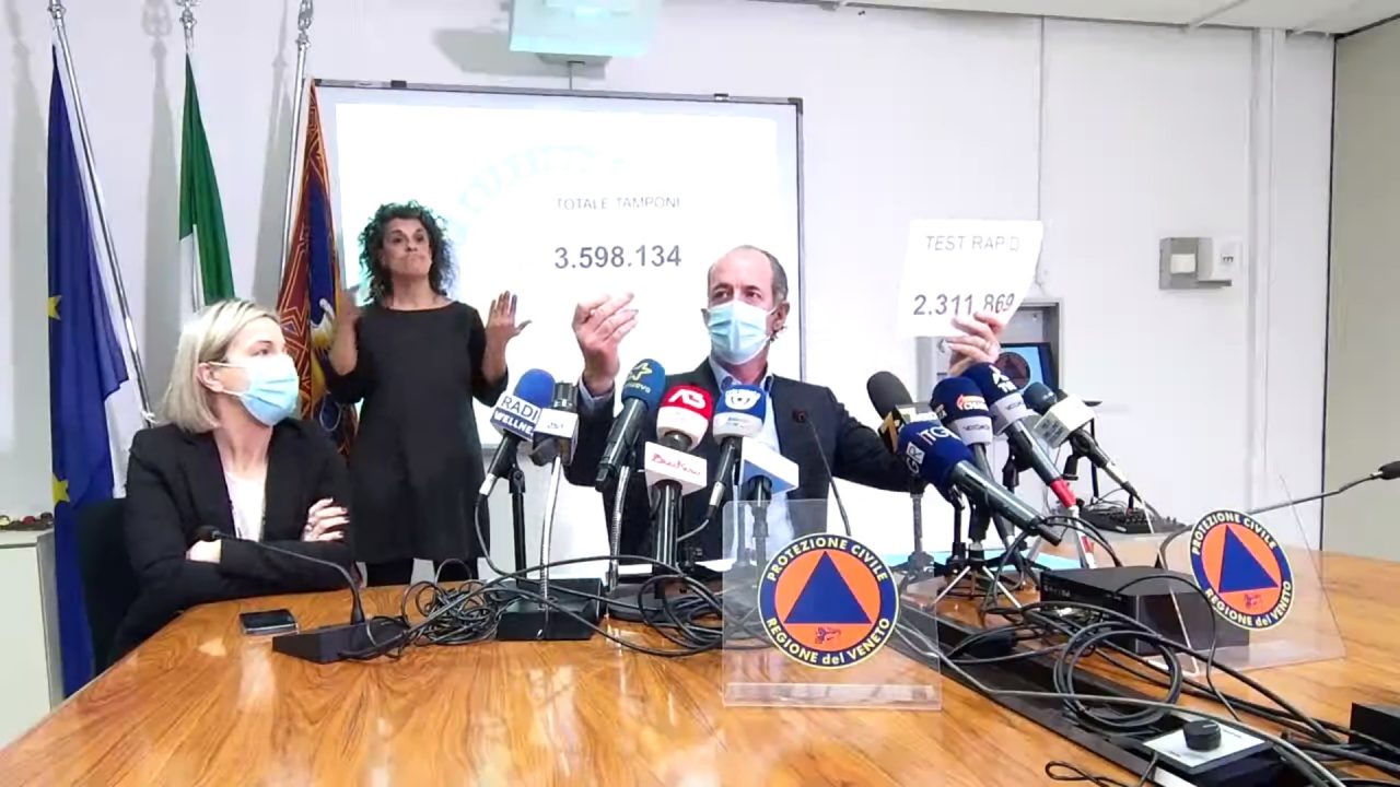 Covid, Zaia: “La curva finalmente sta scendendo” | + 957 positivi | Dati 19 gennaio 2021