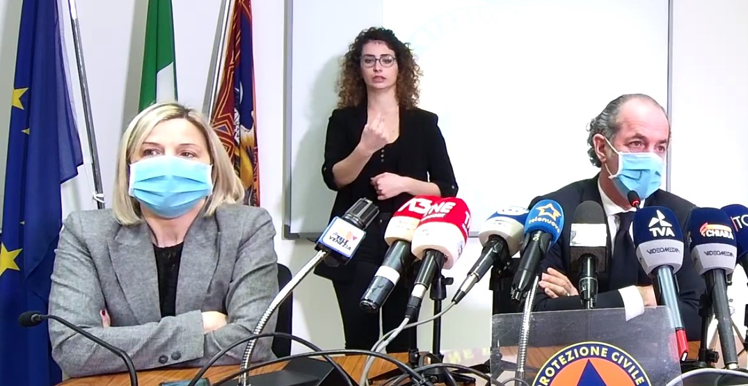 Covid, Zaia: “Superata la soglia dei 10mila decessi in Veneto” | + 1608 positivi | Dati 9 marzo 2021