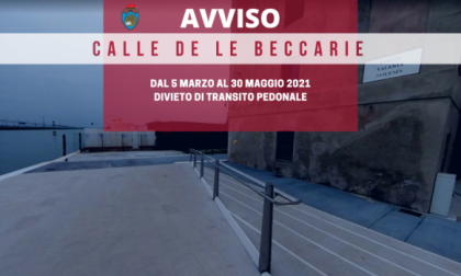 Divieto di transito in calle De le Beccarie dal 5 marzo al 30 maggio 2021