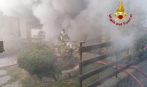 Le foto dell'incendio del seminterrato a Cazzago di Pianiga