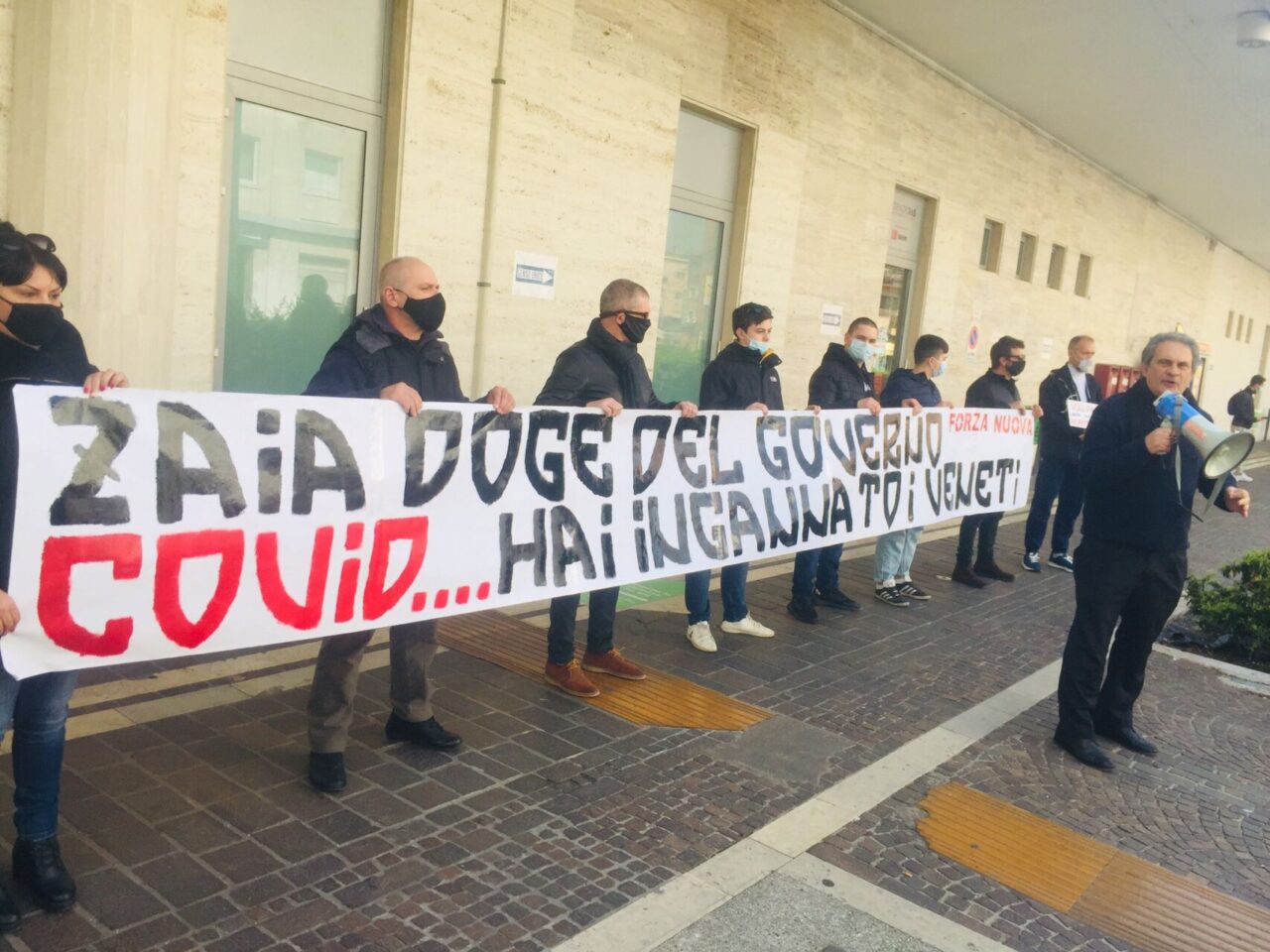Blitz di Forza Nuova a Marghera contro il Governatore Luca Zaia