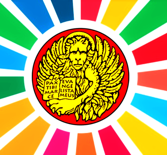 logo dell'Iniziativa Sì al Turismo- leon in moeca con raggi sviluppo sostenibile