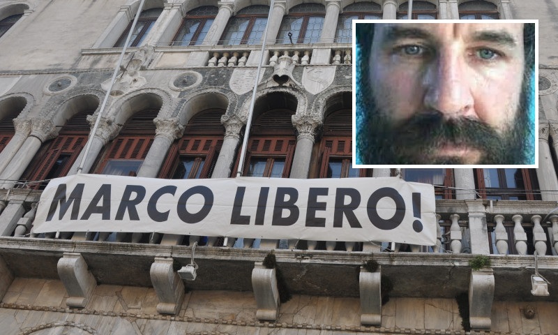 “Marco Libero”, uno striscione per chiedere la liberazione dell’imprenditore Zennaro