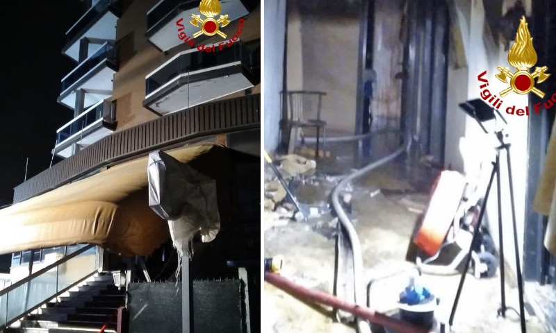 Jesolo, in fiamme l’hotel chiuso usato come rifugio dai clochard