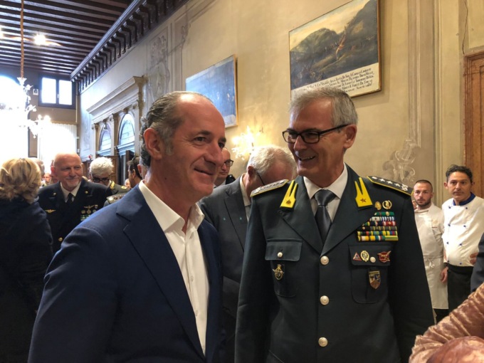 Zaia al cambio del Comandante regionale della Guardia di Finanza: “Fianco a fianco per difendere l’economia dalla criminalità”