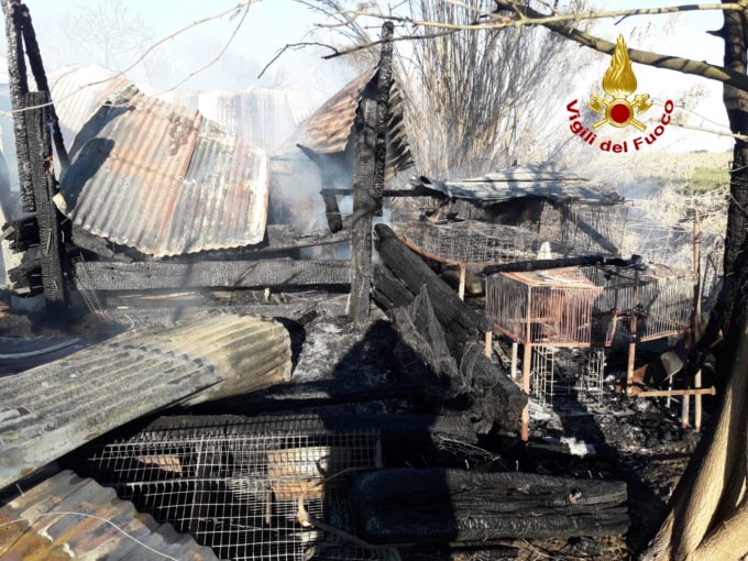 Fiamme alte in un ricovero di mezzi agricoli: paura a San Donà di Piave