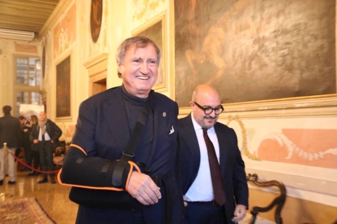 Il sindaco Brugnaro accompagna il ministro della Cultura Sangiuliano in visita a Venezia