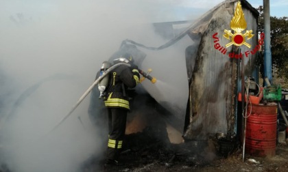 Paura a Pellestrina per l'incendio di un capanno adibito a ricovero di attrezzi agricoli