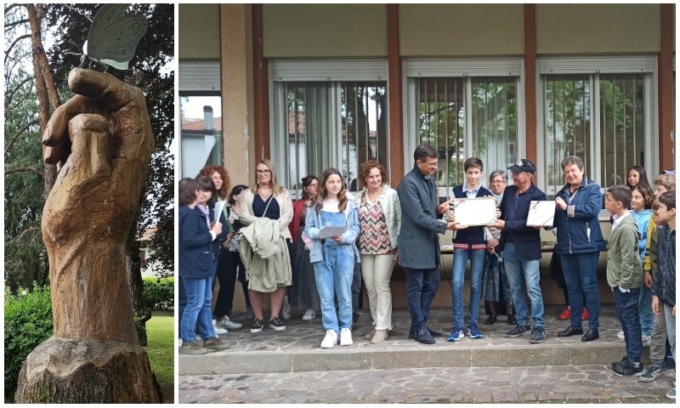 L’olmo caduto sulla scuola diventa un’opera d’arte: il titolo (emozionante) è creato dagli alunni