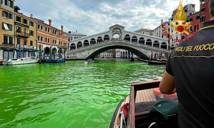 Venezia, le incredibili foto dell'acqua verde in Canal Grande: accertamenti in corso