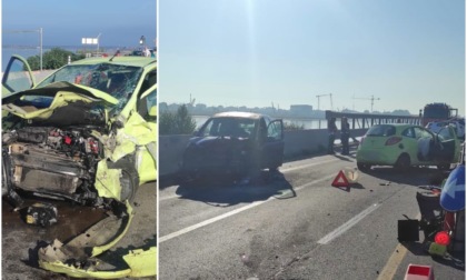 Scontro fra tre auto sul ponte Translagunare a Chioggia, cinque feriti