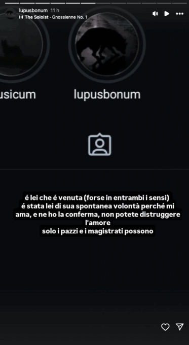 Storia Instagram di Zeus