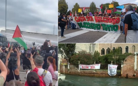 Manifestazione per la Palestina: in 20mila bloccano il porto di Marghera, la polizia interviene con gli idranti