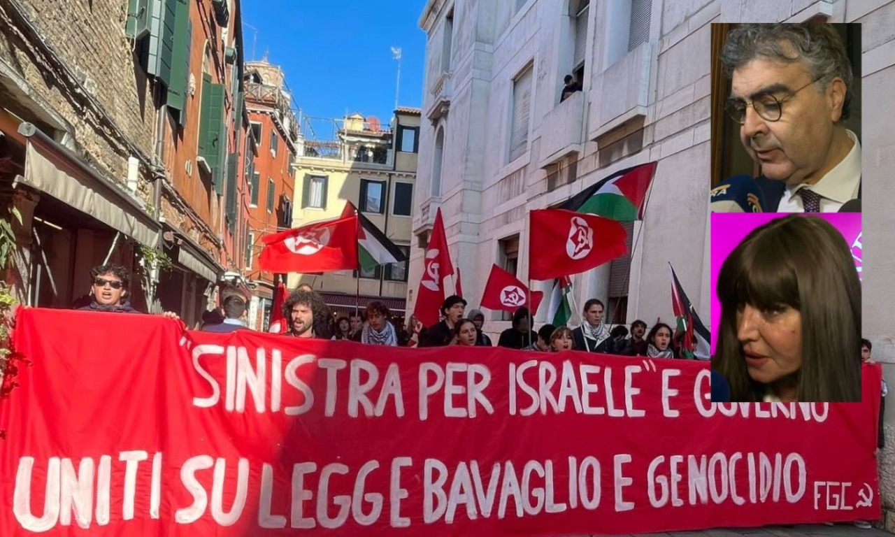 Emanuele Fiano torna a Ca’ Foscari con la ministra Bernini: dentro applausi, fuori proteste