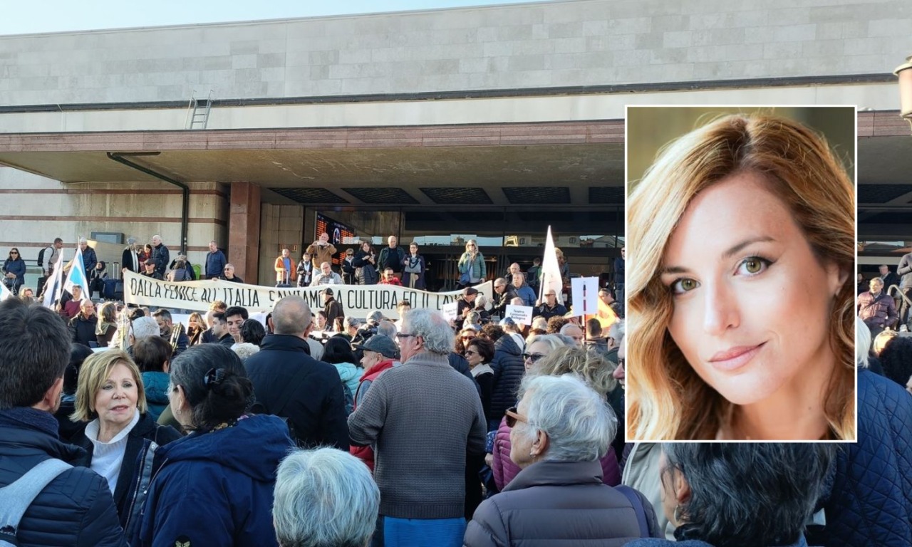 Corteo di protesta dei professori d’orchestra contro la nomina di Beatrice Venezi alla Fenice