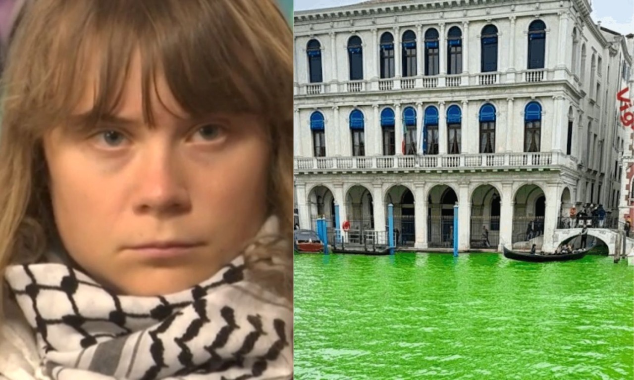 Daspo urbano per Greta Thunberg e 36 attivisti di Extinction Rebellion, per aver tinto di verde il Canal Grande