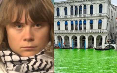 Daspo urbano per Greta Thunberg e 36 attivisti di Extinction Rebellion, per aver tinto di verde il Canal Grande