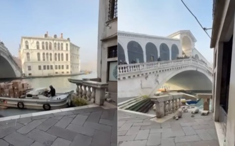 Ruba una barca carica di pacchi e si schianta a Rialto: danneggiata la balaustra (da poco restaurata)