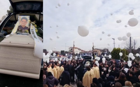 L’ultimo saluto a Sergiu Tarna, liberati in cielo decine di palloncini bianchi