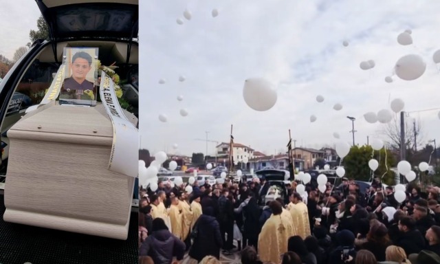 L'ultimo saluto a Sergiu Tarna, liberati in cielo decine di palloncini bianchi