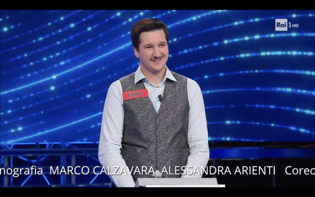 Filippo da Jesolo protagonista a “L’Eredità”: supera due sfide al cardiopalma e si ferma solo allo spareggio