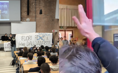 Protesta contro Carlo Calenda a Ca’ Foscari: il Collettivo Sumud interrompe l’incontro con Futura