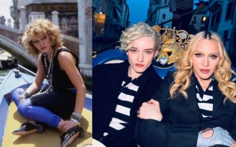 “Like a Virgin” 42 anni dopo: Madonna in gondola a Venezia insieme a Julia Garner